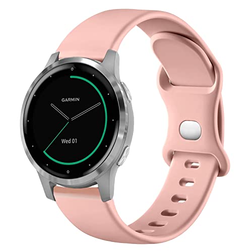 VELULYX Silikonarmband kompatibel mit Garmin Vivoactive 4S/Venu 2S/Venu 3S/Vivomove 3S, 18mm Sportarmband für Fossil Ladies Gen 6/Gen 5E/Fossil Ladies Q Venture HR Gen 4/Withings Steel HR 36mm von VELULYX