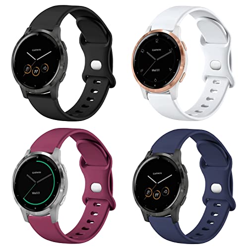 VELULYX Silikonarmband kompatibel mit Garmin Vivoactive 4S/Venu 2S/Venu 3S/Vivomove 3S, 18mm Sportarmband für Fossil Ladies Gen 6/Gen 5E/Fossil Ladies Q Venture HR Gen 4/Withings Steel HR 36mm von VELULYX