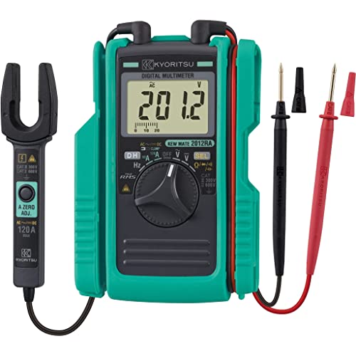 Kyoritsu KEW 2012R Digitales Multimeter mit Mini-Zange zur Messung von AC/DC-Spannungen, AC/DC-Strom, Widerstand, Kontinuität, Diode, Kapazität, Frequenz, Grau von VEMER