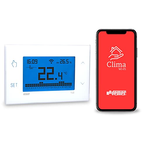 VEMER VE772000 TUO WIFI - Thermostat Heizung Smart Home, WLAN Raumthermostat, Wochenprogrammierung, Steuerbar mit APP über Smartphone mit iOS und Android, Stromversorgung 230V, Weiß von VEMER