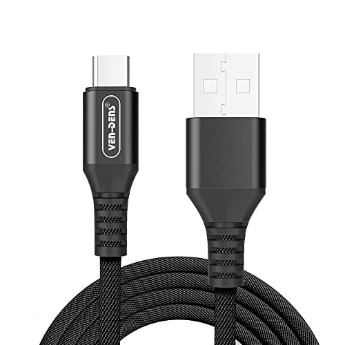 3A USB C Kabel Typ C Ladekabel [1 Pack] [1,5 M] Nylon geflochtenes USB C Ladekabel Schnellladekabel für Samsung Galaxy A53 5G / A33 5G / A23 / A23 5G / A73 / A13 / A13 5G (schwarz) von VEN-DENS