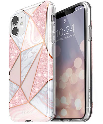 VENA iPhone 11 Hülle Marmor, Melange (Drop Proof Protection) Glitzer Bling Schutzhülle Bumper Case Cover für Apple iPhone 11 (6.1"-inch) - Roségold von VENA