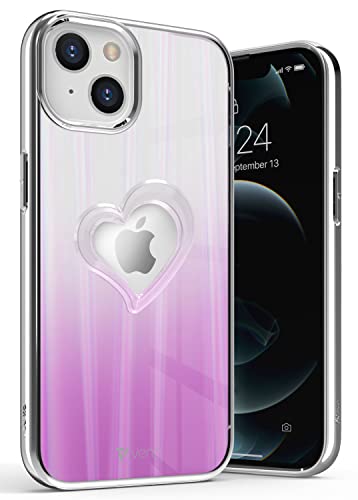 VENA vLove Holographic Hülle Kompatibel Mit Apple iPhone 13 (6.1"-Inch), (Heart Shape, Magsafe Kompatibel) Schutzhülle Dual Layer Bumper Case Cover - Regenbogen von VENA
