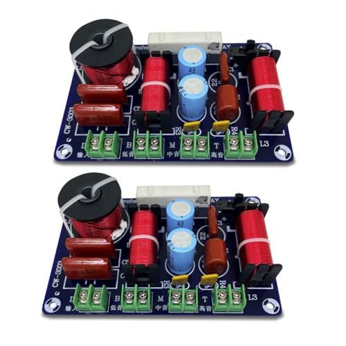 VENEKA 2PCS 3-Wege 250W 850/5200Hz Frequenzteiler DIY Lautsprecher Filterschaltung Höhen Mittlerer Bass Hifi Stereo Audio Crossover Einfache Installation von VENEKA
