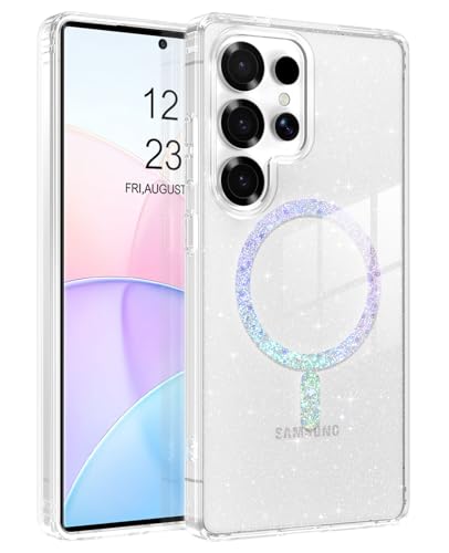 VENINGO Hülle Für Samsung Galaxy S25 Ultra, Glitzer Handyhülle für Samsung S25 Ultra 6,8 Zoll Magnetische, Ultra Dünn, Hülle mit Mag-Safe Muster, Kratzfest, Stoßfest, für Frauen, Transparente VENINGO Hülle Für Samsung Galaxy S25 Ultra, Glitzer Handyhülle für Samsung S25 Ultra 6,8 Zoll Magnetische, Ultra Dünn, Hülle mit Mag-Safe Muster, Kratzfest, Stoßfest, für Frauen, Transparente von VENINGO