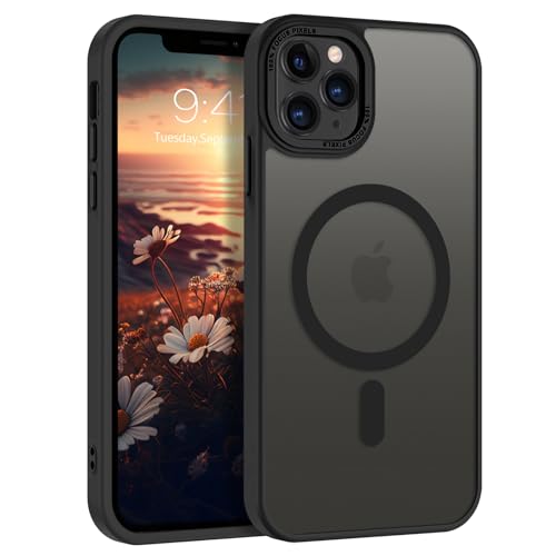 VENINGO Hülle für iPhone 11 Pro, kompatibel mit MagSafe, stoßfeste Schutzhülle, matt durchscheinend, 360 Grad langlebig, vollständiger Schutz, Bumper Case Cover (Schwarz) VENINGO Hülle für iPhone 11 Pro, kompatibel mit MagSafe, stoßfeste Schutzhülle, matt durchscheinend, 360 Grad langlebig, vollständiger Schutz, Bumper Case Cover (Schwarz) von VENINGO