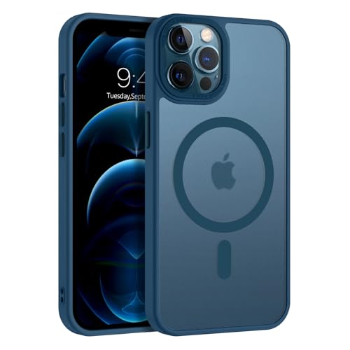 VENINGO Hülle für iPhone 12/12 Pro 6,1 Zoll Kompatibel mit MagSafe stoßfeste Handyhülle, matt durchscheinend, 360 Grad Rundumschutz, Anti-Kratzer und Anti-Fingerabdrücke, Blau VENINGO Hülle für iPhone 12/12 Pro 6,1 Zoll Kompatibel mit MagSafe stoßfeste Handyhülle, matt durchscheinend, 360 Grad Rundumschutz, Anti-Kratzer und Anti-Fingerabdrücke, Blau von VENINGO