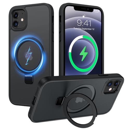 VENINGO für iPhone 12/12 Pro Hülle mit Unsichtbarer Ständer, Kompatibel mit MagSafe, Matt Rückseite, Stoßfest, Kratzfest, Anti-Fingerabdruck, iPhone 12 /12Pro Handyhülle 6,1 Zoll, Schwarz VENINGO für iPhone 12/12 Pro Hülle mit Unsichtbarer Ständer, Kompatibel mit MagSafe, Matt Rückseite, Stoßfest, Kratzfest, Anti-Fingerabdruck, iPhone 12 /12Pro Handyhülle 6,1 Zoll, Schwarz von VENINGO