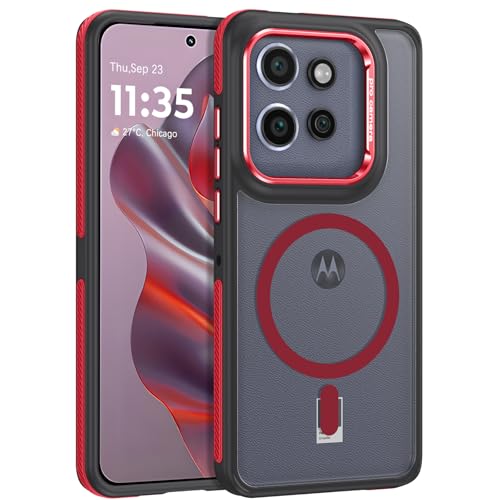 VENINGO Magnetische Schutzhülle für Motorola Edge 50 Neo Hülle kompatibel mit MagSafe Cover transparent matt Silikon TPU Anti-Fingerabdruck Schutzhülle für Motorola Edge 50 Neo 6,36 Zoll Rot VENINGO Magnetische Schutzhülle für Motorola Edge 50 Neo Hülle kompatibel mit MagSafe Cover transparent matt Silikon TPU Anti-Fingerabdruck Schutzhülle für Motorola Edge 50 Neo 6,36 Zoll Rot von VENINGO