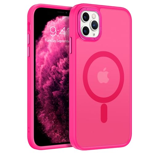 VENINGO Magnetische Schutzhülle für iPhone 11 Pro Max kompatibel mit MagSafe Cover transparent matt Silikon TPU Anti-Fingerabdruck Hülle für iPhone 11 Pro Max 6,5 Zoll Hot Pink VENINGO Magnetische Schutzhülle für iPhone 11 Pro Max kompatibel mit MagSafe Cover transparent matt Silikon TPU Anti-Fingerabdruck Hülle für iPhone 11 Pro Max 6,5 Zoll Hot Pink von VENINGO