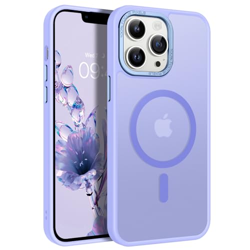 VENINGO Magnetische Schutzhülle für iPhone 13 Pro kompatibel mit MagSafe Cover transparent matt Silikon TPU Anti-Fingerabdruck Schutzhülle für iPhone 13 Pro 6,1 Zoll Violett von VENINGO