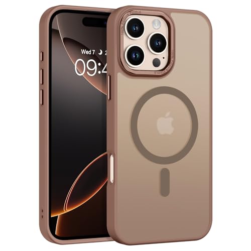 VENINGO Magnetische Schutzhülle für iPhone 16 Pro Max, kompatibel mit MagSafe, matt, durchscheinend, TPU-Stoßdämpfer, stoßfest, 360-Grad-Schutzhülle für iPhone 16 Pro Max, Desert Titanium von VENINGO
