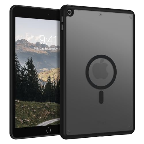 VENINGO Schutzhülle für iPad 9. Generation, Schutzhülle für iPad 8. / 7. Generation, magnetischer Ring, matt, durchscheinende Rückseite, weiches TPU-Stoßdämpfer, stoßfest, 360-Grad-Schutz, dünn, für von VENINGO