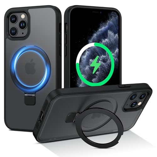 VENINGO Schutzhülle für iPhone 11 Pro, kompatibel mit MagSafe, magnetische Schutzhülle für iPhone 11 Pro, mit Ringhalter, militärischer Schutz, Rückseite matt, halbblickdicht, Schwarz VENINGO Schutzhülle für iPhone 11 Pro, kompatibel mit MagSafe, magnetische Schutzhülle für iPhone 11 Pro, mit Ringhalter, militärischer Schutz, Rückseite matt, halbblickdicht, Schwarz von VENINGO
