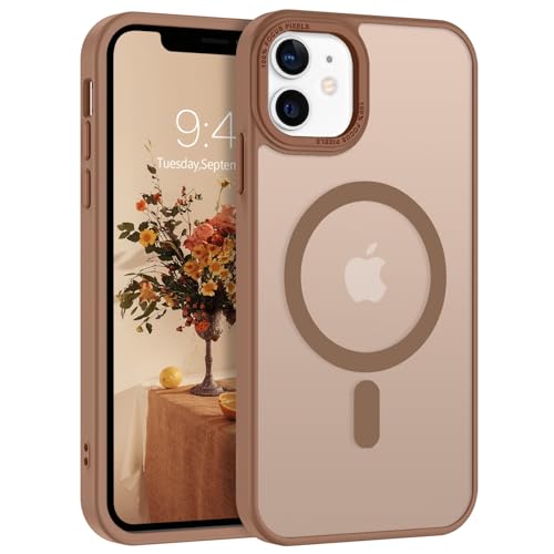 VENINGO Schutzhülle für iPhone 12/12 Pro 6,1 Zoll, kompatibel mit MagSafe, stoßfest, matt, transparent, 360 Grad, robust, Rundumschutz, Bumper Schutzhülle (Bronze) von VENINGO