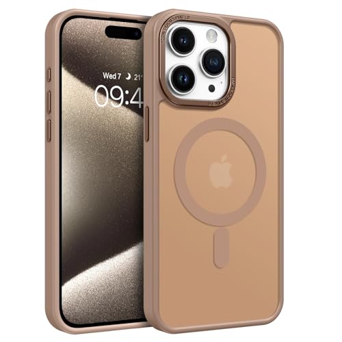 VENINGO Schutzhülle für iPhone 15 Pro, kompatibel mit MagSafe, matt, durchscheinend, stoßfest, militärischer Schutz, magnetisch, für Mädchen, Damen, Herren, Braun VENINGO Schutzhülle für iPhone 15 Pro, kompatibel mit MagSafe, matt, durchscheinend, stoßfest, militärischer Schutz, magnetisch, für Mädchen, Damen, Herren, Braun von VENINGO