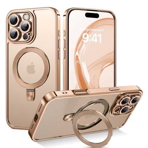 VENINGO Schutzhülle für iPhone 16 Pro Max, magnetisch, dünn, MagSafe-Beschichtung, transparente Rückseite mit faltbarem Ringhalter, Ständer, stoßfest, schützende Luxus-Handyhülle für iPhone 16 Pro Max VENINGO Schutzhülle für iPhone 16 Pro Max, magnetisch, dünn, MagSafe-Beschichtung, transparente Rückseite mit faltbarem Ringhalter, Ständer, stoßfest, schützende Luxus-Handyhülle für iPhone 16 Pro Max von VENINGO