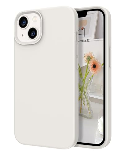 VENINGO iPhone 13 Hülle Silikon Case, iPhone 13 Handyhülle, Flüssig Silikon Gel Gummi mit Mikrofaser Kratzfeste Schutzhülle Matte Hülle für iPhone 13 6,1'' 2021 Beige von VENINGO