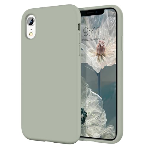 VENINGO iPhone XR Hülle Silikon Case, iPhone XR Handyhülle, Flüssig Silikon Gel Gummi mit Mikrofaser Kratzfeste Schutzhülle Matte Hülle für iPhone XR 6,1'', Kupfer Grün von VENINGO