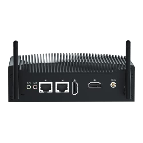 VENOEN Lüfterloser Mini PC In-tel Core i5 7300U, Windows 10 Pro Desktop PC, 16GB RAM 512GB SSD, 8xUSB, Dual HD-MI 4k Ausgang, 2xRS232 COM, Dual Band Wi-Fi, BT 4.2, Metallgehäuse Industrie IPC von VENOEN