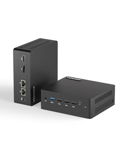 VENOEN Mini PC N100(Bis zu 3.4GHz,TDP 6W) 8GB DDR5/1TB M.2 NVMe SSD, Mini Desktop PC WiFi 2.4G/5G, BT4.0, Dual LAN Mini Computer 4K@60HZ UHD Dual Display, W11 Micro PC N100 für Büro/Schule von VENOEN