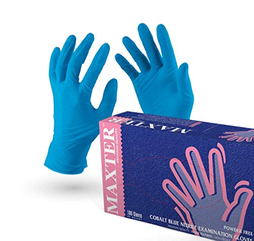VENSALUD Nitrilhandschuhe Einweghandschuhe Puderfrei Box mit 100 Handschuhen. Farbe: Blau., S, 3 von VENSALUD