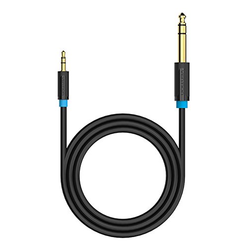 3.5mm auf 6.35mm Stereo Audio kabel 2M, Vention 6.35 auf 3.5 Klinke Stecker zu Stecker Aux Kabel, TRS Auxiliary Klinkenkabel für Gitarre, Mischpult, iPod, Laptop, Heimkinogeräte, Verstärker von VENTION