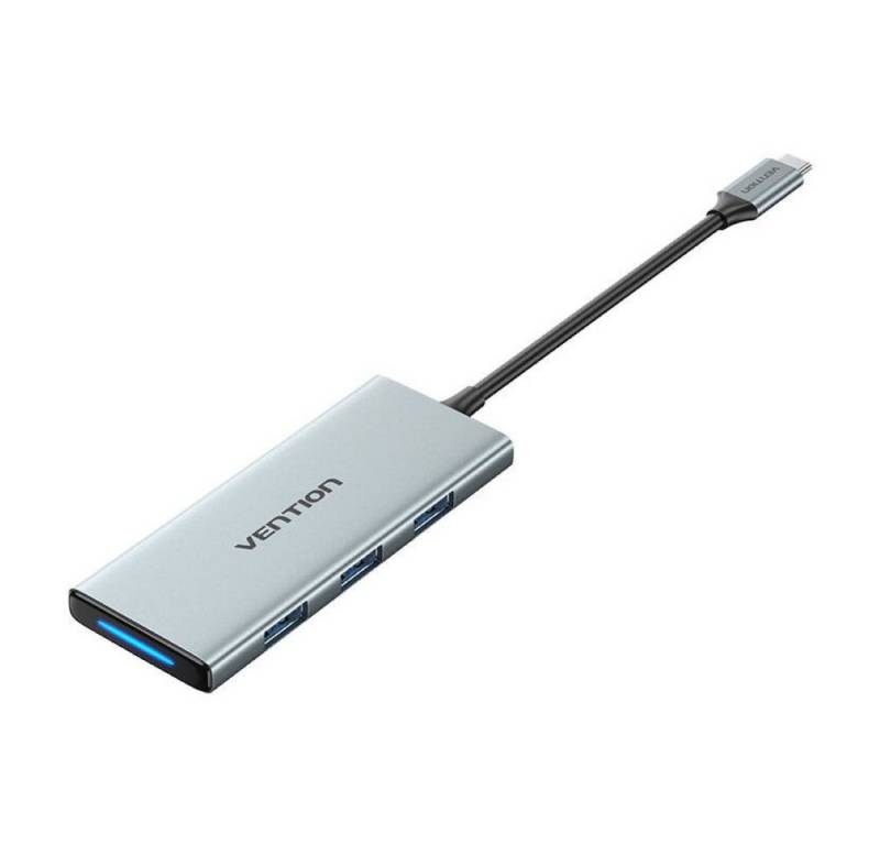 VENTION 0.15m Grau - USB-C auf HDMI - 3x USB 3.0, SD, TF, PD Hub PD 100 W HDMI-Adapter, 15 cm von VENTION