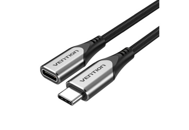 VENTION 1m USB-C Stecker auf USB-C Buchse USB 3.1 60W Grau Verlängerungskabel, (100 cm) von VENTION