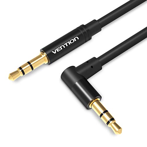 VENTION 3,5mm AUX-Kabel, Rechtwinklig Klinkenkabel 3,5 mm Stecker zu Stecker 90 Grad Stereo Audio Kabel für Autoradios, Smartphones, Lautsprecher, Kopfhörer usw. （1.5M） von VENTION