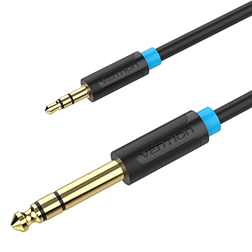 VENTION 3.5mm Klinke auf 6,35mm Stereo-Klinkenkabel, 6,35 mm 1/4" auf 3,5 mm 1/8" Aux Adapter Stecker auf Stecker für Laptop, Lautsprecher, Verstärker, Bass, Mischpult - 0,5m von VENTION