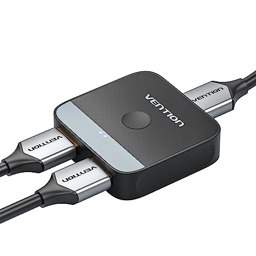VENTION 4K HDMI Switch 2 in 1 Out Bidirektional HDMI Splitter für PC, Laptop, MacBook, PS5/4/3, Xbox, TV-Stick, Fernseher, Projektor, Monitor von VENTION