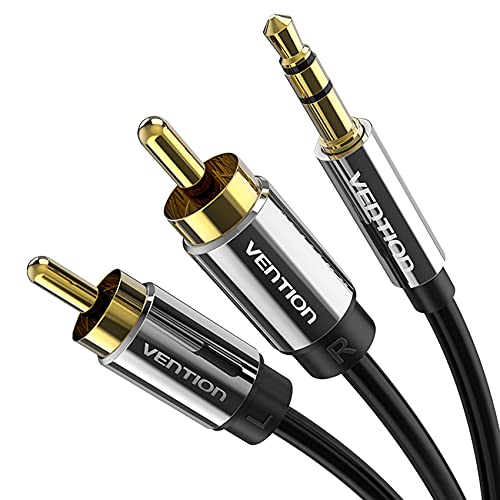 VENTION Cinch Kabel 3,5mm-Stecker auf 2 RCA-Steckerfür Audiokabel AUX Kabel Stereo-Y-Splitter-Adapterkabel, kompatibel mit Smartphones, Lautsprechern, Heimkino, TV, HiFi Anlage - 1,5m von VENTION