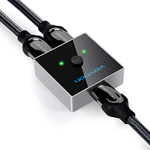 VENTION HDMI Switch, Aluminium HDMI Splitter Bidirektionaler Splitter 1 in 2 Out oder 2 in 1 Out manueller HDMI Switch, unterstützt 4K@60Hz UHD 3D 1080P für Player,DVD,DVRX,Box,PS4,HDTV usw VENTION HDMI Switch, Aluminium HDMI Splitter Bidirektionaler Splitter 1 in 2 Out oder 2 in 1 Out manueller HDMI Switch, unterstützt 4K@60Hz UHD 3D 1080P für Player,DVD,DVRX,Box,PS4,HDTV usw von VENTION