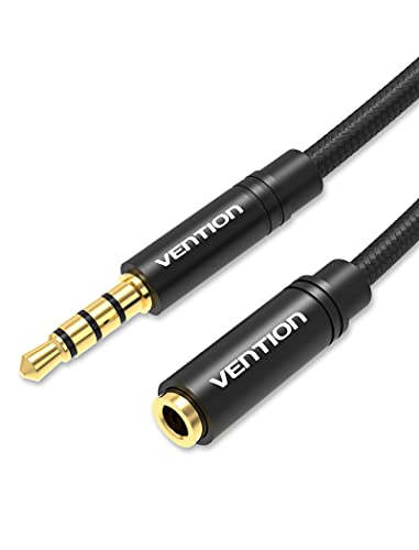 VENTION-Kopfhörer-Verlängerungskabel,3,5-mm-Audio-Verlängerungskabel,Stereo-Audio-Kabel,4 Polig TRRS 3.5mm Stereo-Verlängerungskabel,Stützmikrofon vergoldetes Nylon-Geflechtkabel für Headset/TV/Laptop von VENTION