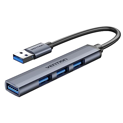 VENTION Mini USB-Hub-Erweiterer - 4-Port-USB-A-Hub, 1 x USB 3.0 und 3 x USB 2.0 Erweiterungen, ultradünn tragbar, Multiport-USB-Splitter aus Aluminium für Laptops, iMac Pro, MacBook und Mac-PCs von VENTION