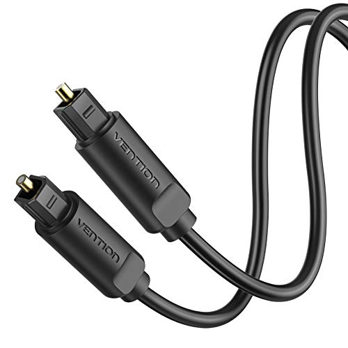 VENTION Optisches Audiokabel 1,5m - Toslink S/PDIF Digital Audio Kabel - 24K Vergoldet Lichtleiterkabel Kompatibel mit Soundbar, Stereoanlage, Heimkino, PS4, Xbox usw. von VENTION