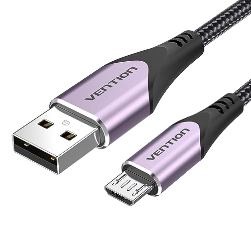 VENTION PS4 Controller Ladekabel Micro USB Kabel 1m Nylon Android Datenkabel Violett für PS4 Slim, PS4 Pro, Samsung Galaxy Tablette, Huawei P Smart, Redmi, Nokia, Kindle Fire Tablette von VENTION