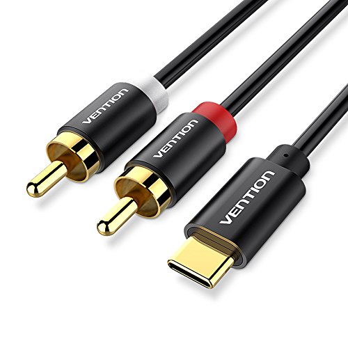 VENTION TypeC auf 2 RCA Audio Kabel, USB-C-Stecker auf 2 Cinch-Stecker,USB C auf Chinch Audio, Cinch auf Usb C für Telefon, Tablet, Heimkino, DVD, Verstärker, Lautsprecher, Autoradio (5 Fuß) von VENTION