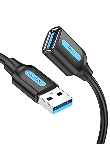 VENTION USB 3.0 Verlängerungskabel 5 Gbps 0.5M, USB 3.0 A Stecker auf A Buchse, USB Extension Cable für Kartenlesegerät, Tastatur, USB-Stick, externe Festplatte, USB-Hub, Drucker, Kamera und mehr von VENTION