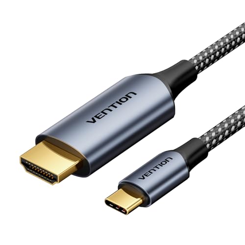 VENTION USB C auf HDMI Kabel 1,8m (4K@60Hz, 2K@120Hz, 1080P@144Hz), Typ C/Thunderbolt auf HDMI Kabel kompatibel mit iPad Pro/Air, iPhone 15 Serie, MacBook Pro/Air, Mac Mini, Galaxy S24/S23, usw. von VENTION