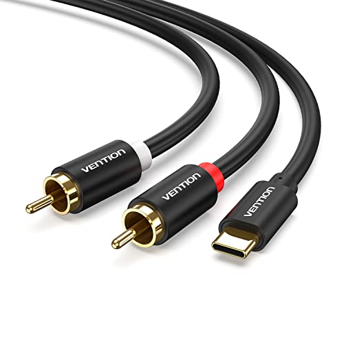 VENTION USB C zu 2X RCA Audio Kabel Typ C zu 2RCA Stereo Adapter Kabel,USB-C zu Dual Cinch Stecker Y Kabel für Telefon,Tablet,Lautsprecher,Verstärker,DVD,TV,Soundbox,Macbook Pro(6.56FT/2Meter) von VENTION