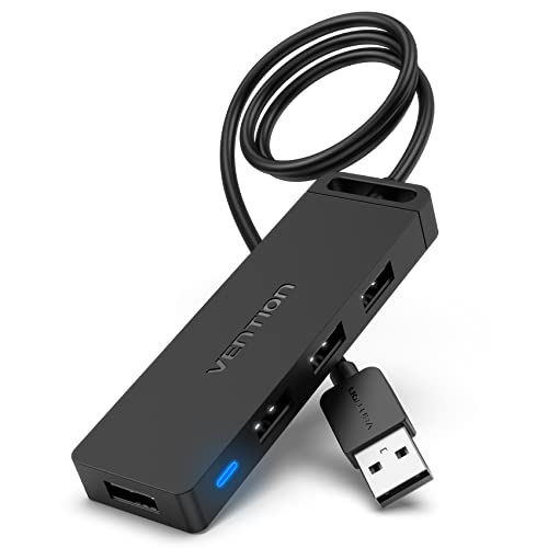 VENTION USB-Hub 2.0, 4-Port-USB-Splitter, Multi-USB-Port-Erweiterung für Laptop, PC, MacBook, Surface Pro, Flash-Laufwerk, mobile HDD, 91 cm von VENTION