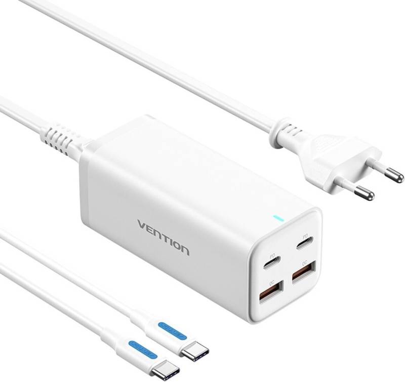 VENTION Wandladegerät/ 2xUSB Typ-C + USB-Typ-C-Kabel/ 2xUSB/ 100W Smartphone-Ladegerät von VENTION