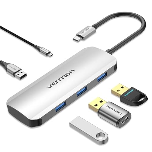 Vention USB HUB, USB Verteiler USB hub 3.0 5-Ports Ultra Slim Laden unterstützt für Notebook-PC, Flash Drive, Mac Mini/Pro,PS5/PS4,Mobile Festplatte für Surface Pro, XPS von VENTION
