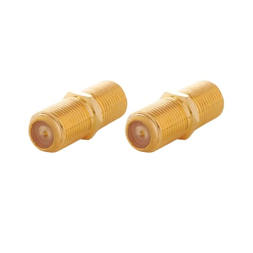 VENTON 2er Pack Goldene F-Verbinder | Adapter | Premium Koaxialkabel Kupplung | TV Antennenkabel Satellitenkabel Verlängerung | Hochwertiger Koax Verbinder für klare Signalübertragung VENTON 2er Pack Goldene F-Verbinder | Adapter | Premium Koaxialkabel Kupplung | TV Antennenkabel Satellitenkabel Verlängerung | Hochwertiger Koax Verbinder für klare Signalübertragung von VENTON