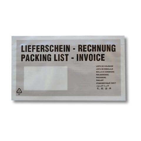 VEPATIM 1000 Dokumententaschen Begleitscheintaschen *Lieferschein/Rechnung* silber DIN Lang von VEPATIM