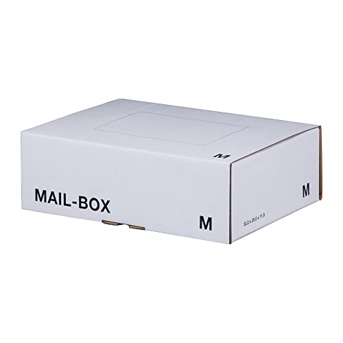 VEPATIM 20 Versandkarton 331x241x104mm MAILBOX M mit Steckverschluss wiederverschließbar weiß von VEPATIM