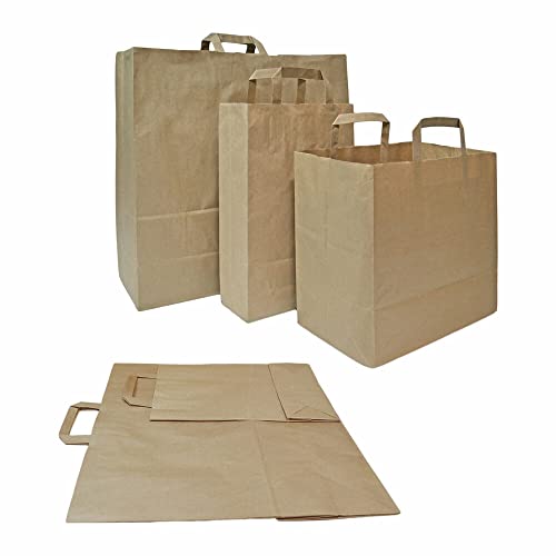 VEPATIM 25 Papiertragetaschen aus Kraftpapier 320+150x430mm braun 80 gr. von VEPATIM