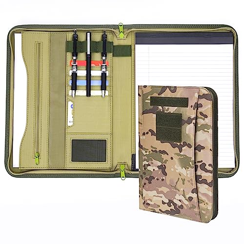 Army OCP Militär-Notizbuch, Ordner mit Reißverschluss, Padfolio-Organizer und taktisches Notizbuch für A4-Ordner, großer OCP Binder Planer für Männer und Frauen – Taktischer Ordner, Militärordner von VEPKOIT